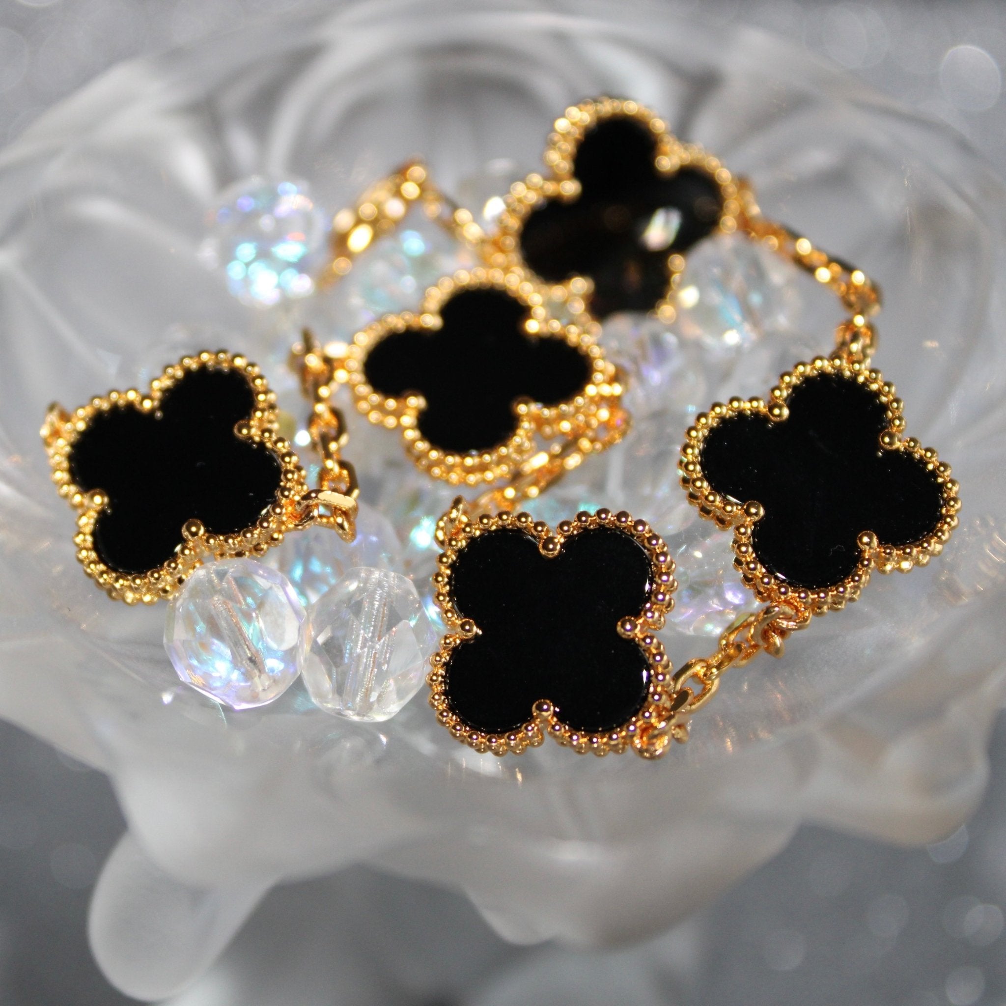 BRACELET TRÈFLE - NOIR - SAINT LEONE