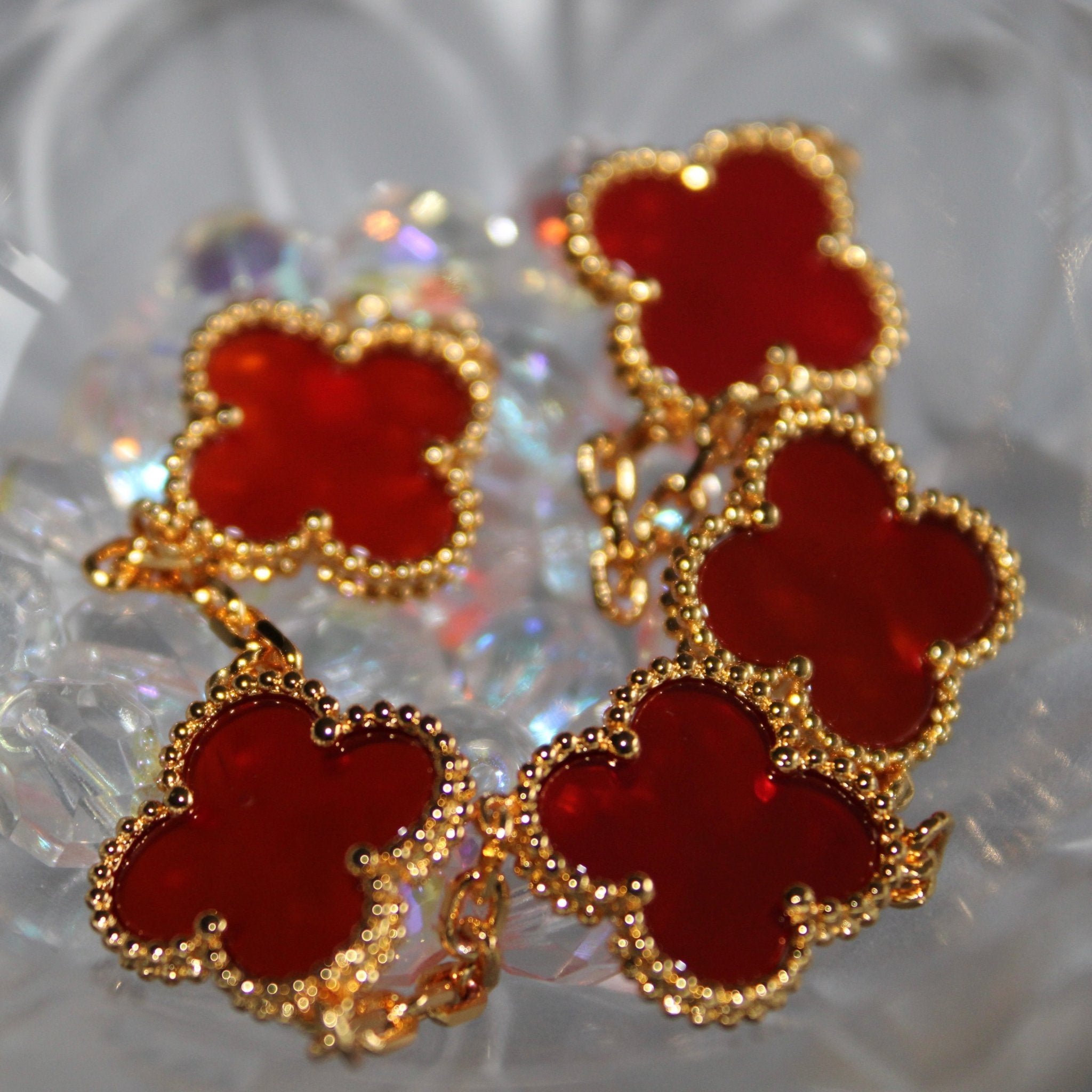 BRACELET TRÈFLE - ROUGE - SAINT LEONE