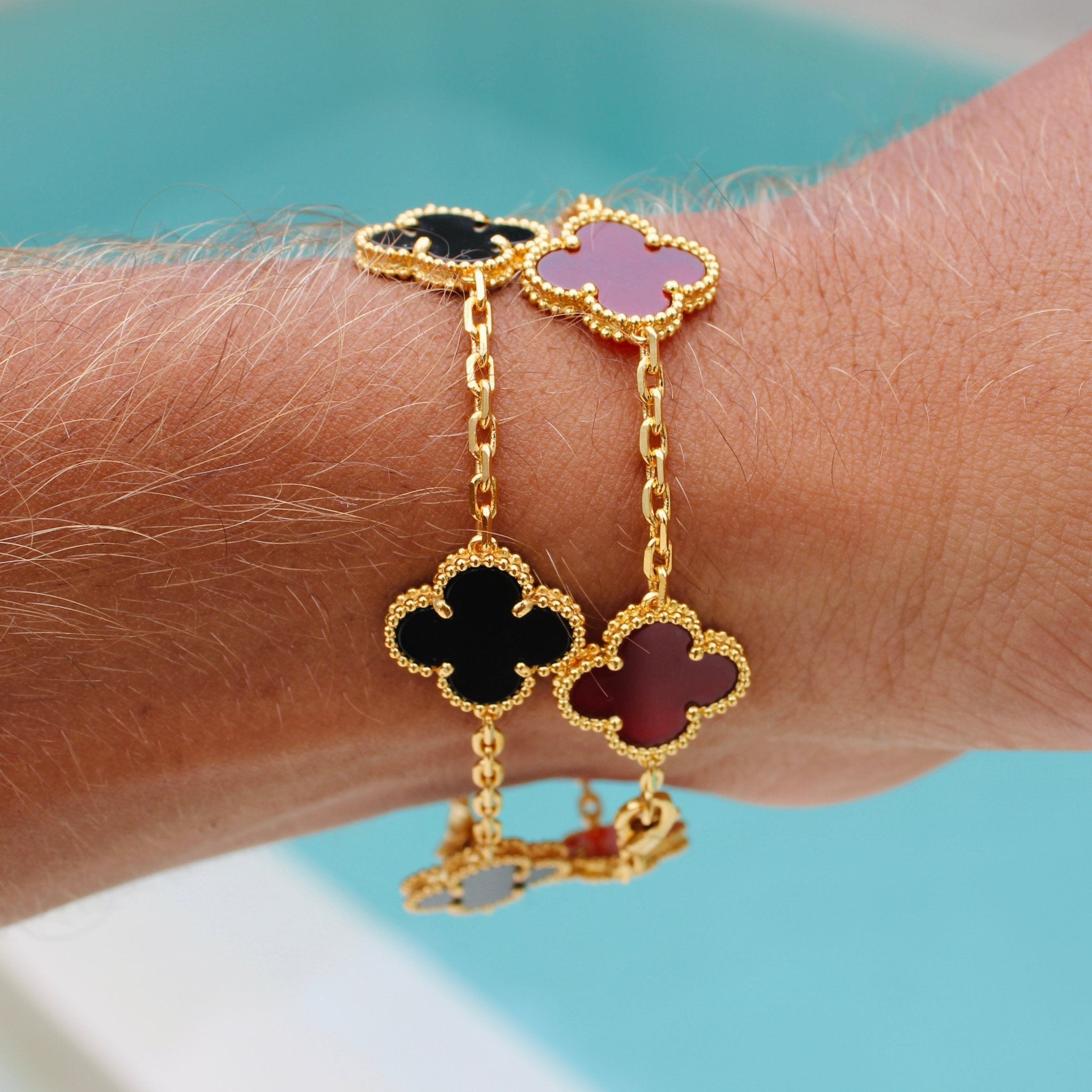 BRACELET TRÈFLE - NOIR - SAINT LEONE