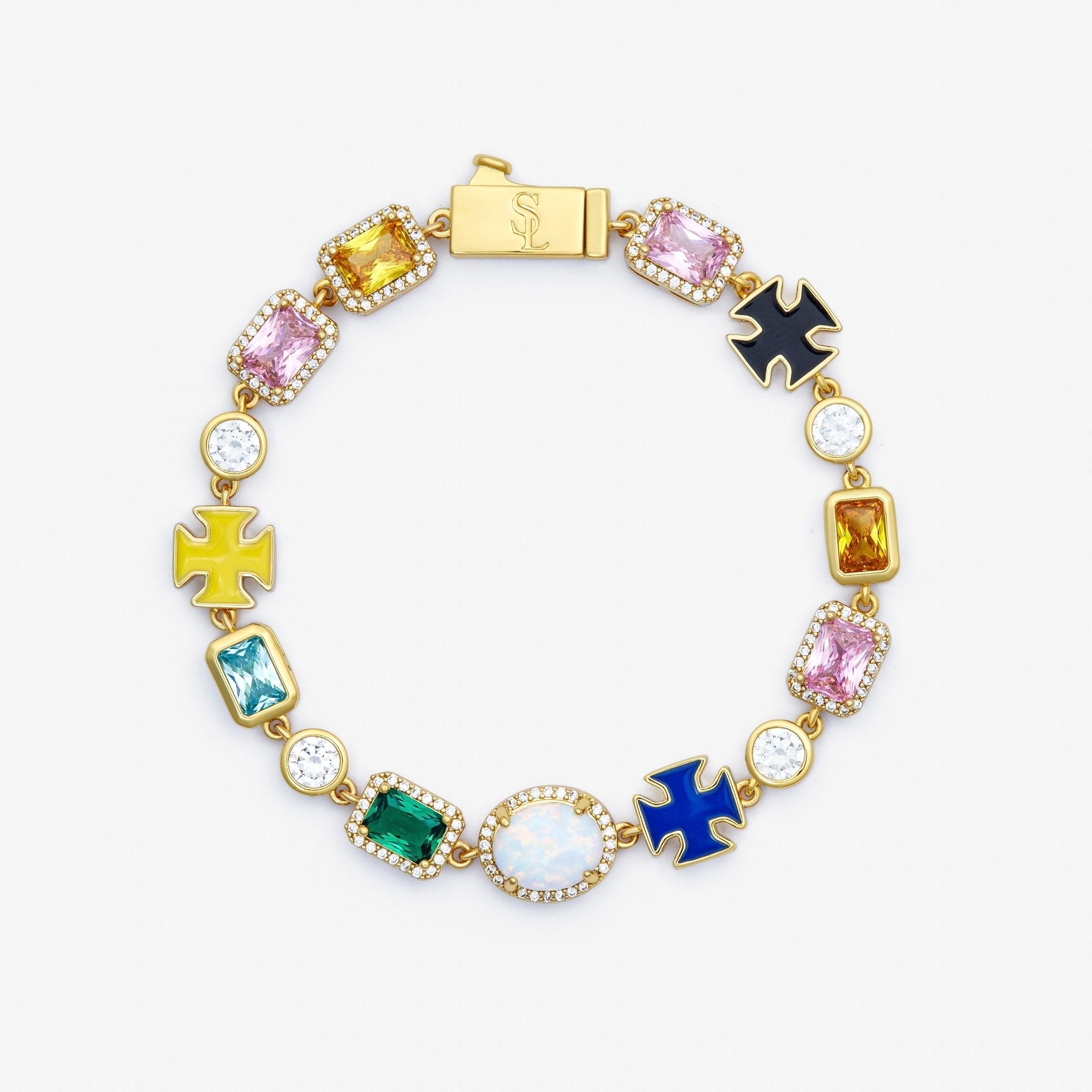 BRACELET CRUCIFIX - OR - SAINT LEONE