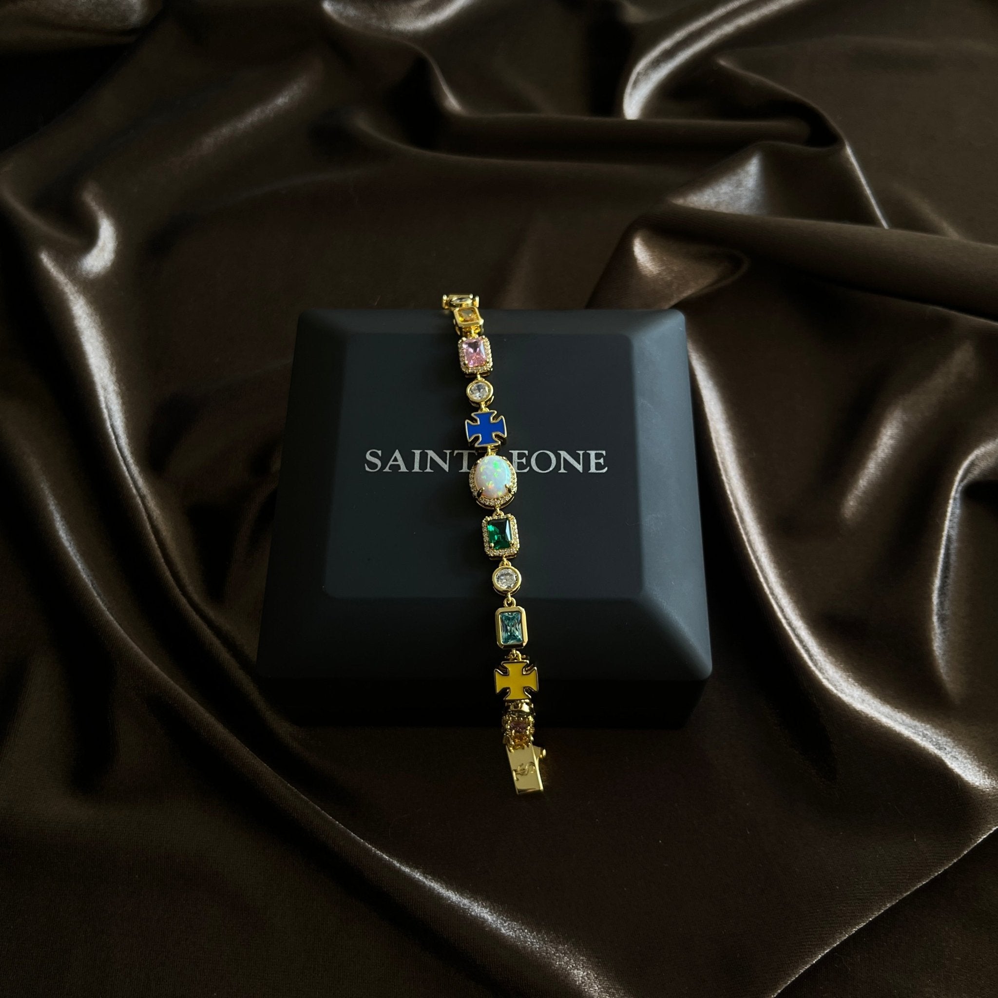 BRACELET CRUCIFIX - OR - SAINT LEONE