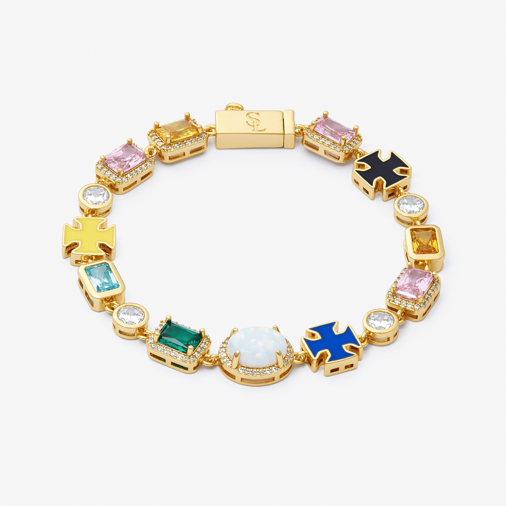 BRACELET CRUCIFIX - OR - SAINT LEONE