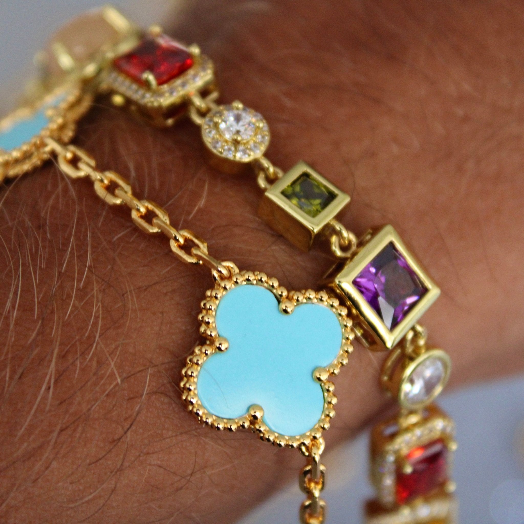 BRACELET TRÈFLE - BLEU - SAINT LEONE