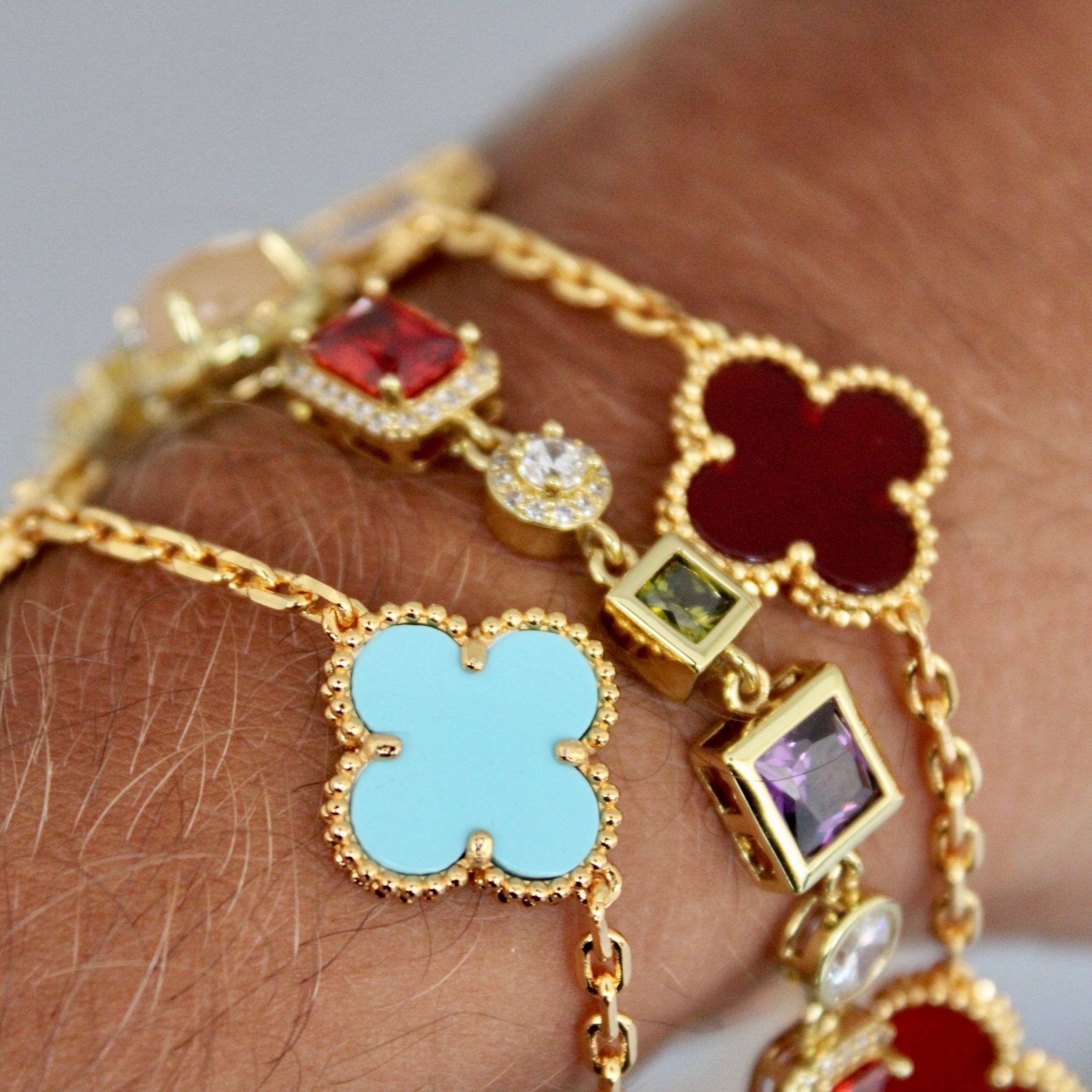 BRACELET TRÈFLE - BLEU - SAINT LEONE