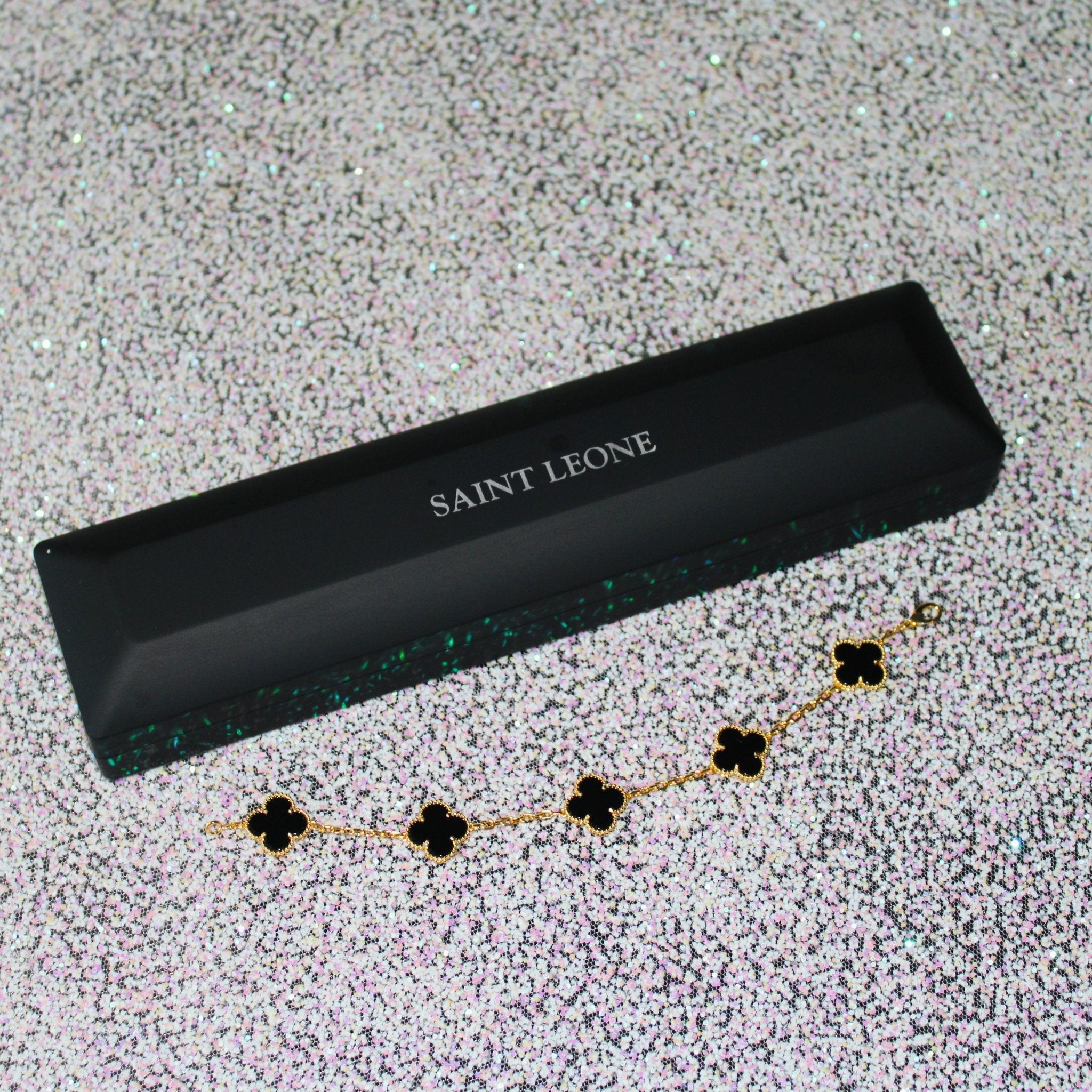 BRACELET TRÈFLE - NOIR - SAINT LEONE