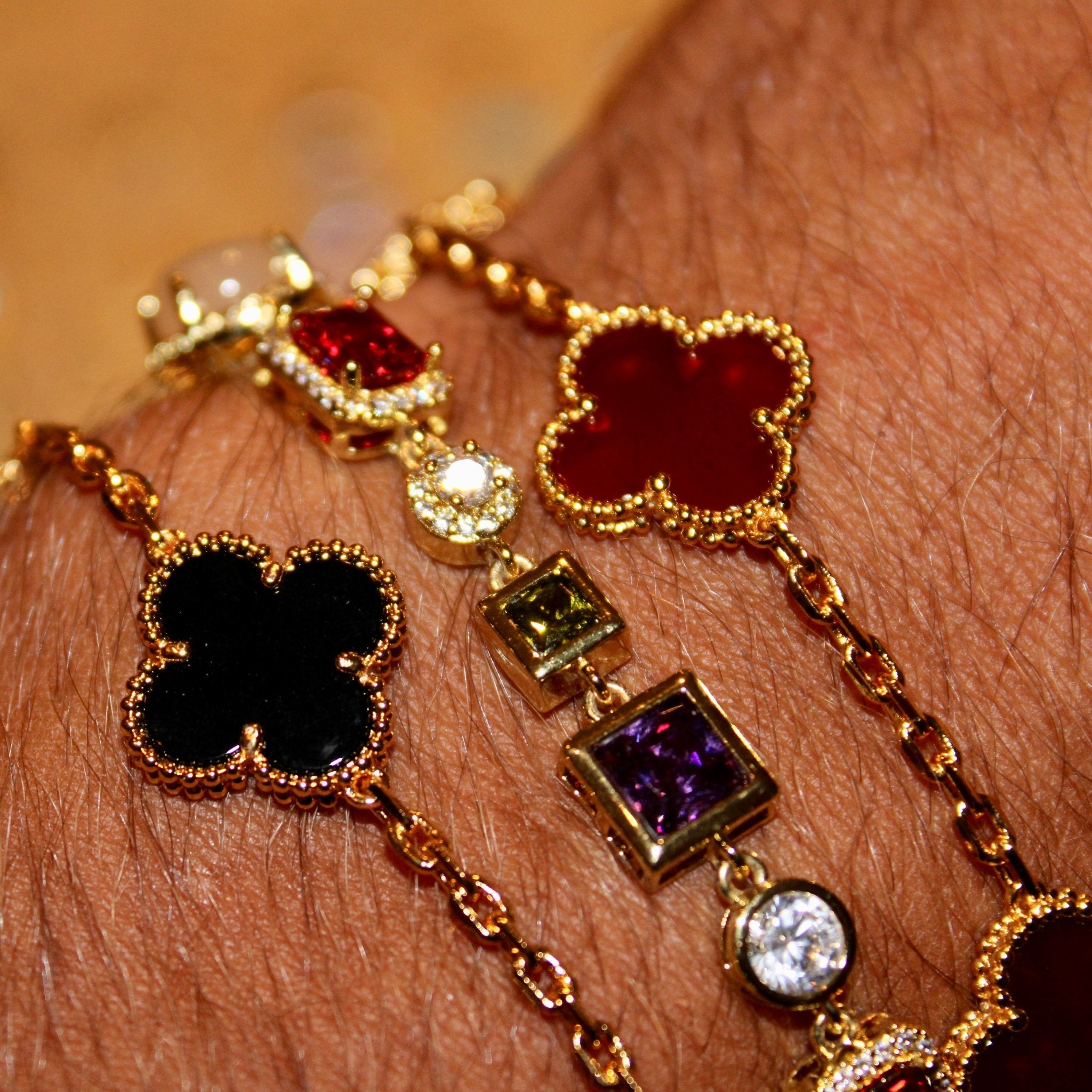 BRACELET TRÈFLE - NOIR - SAINT LEONE