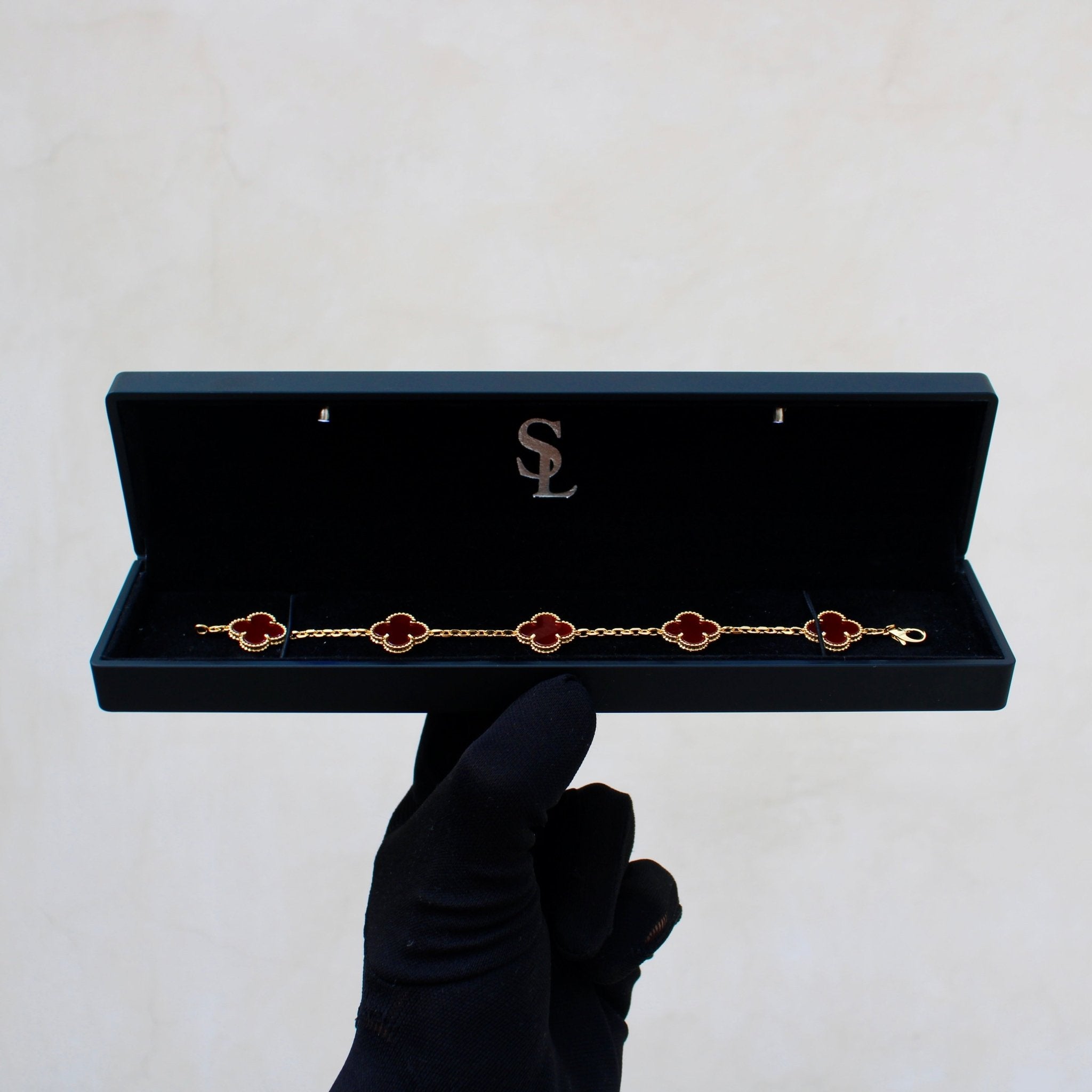 BRACELET TRÈFLE - ROUGE - SAINT LEONE