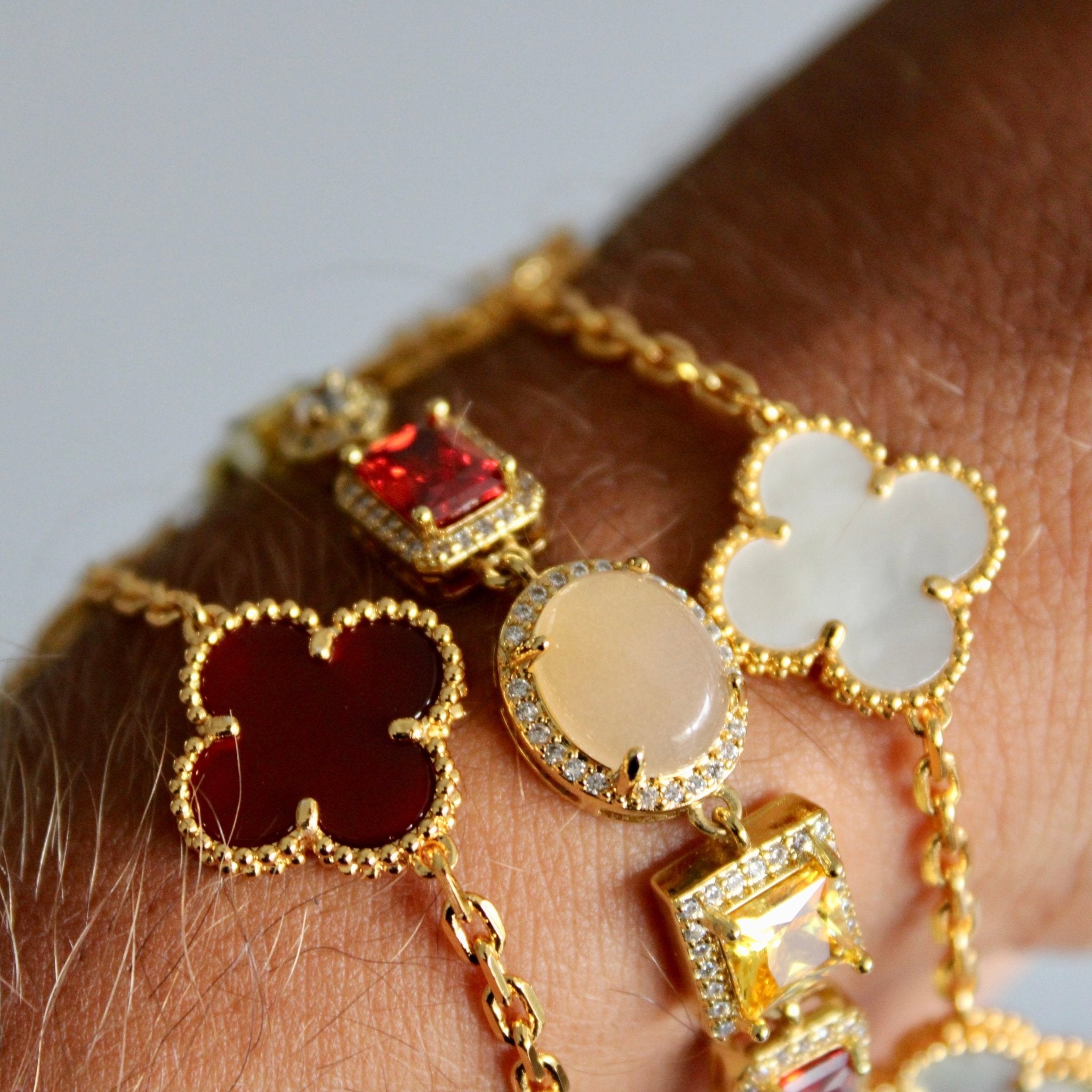 BRACELET TRÈFLE - PERLE - SAINT LEONE