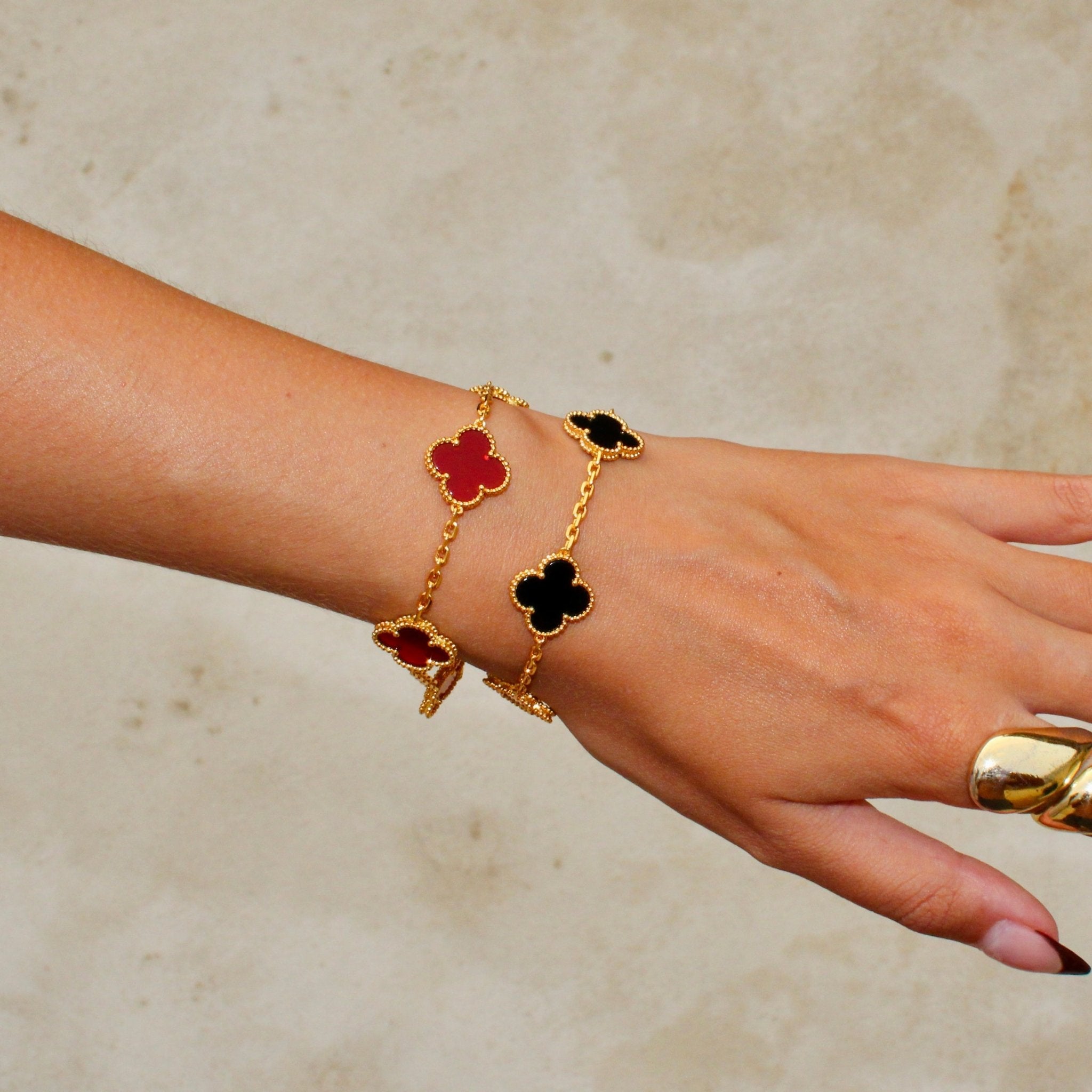 BRACELET TRÈFLE - ROUGE - SAINT LEONE