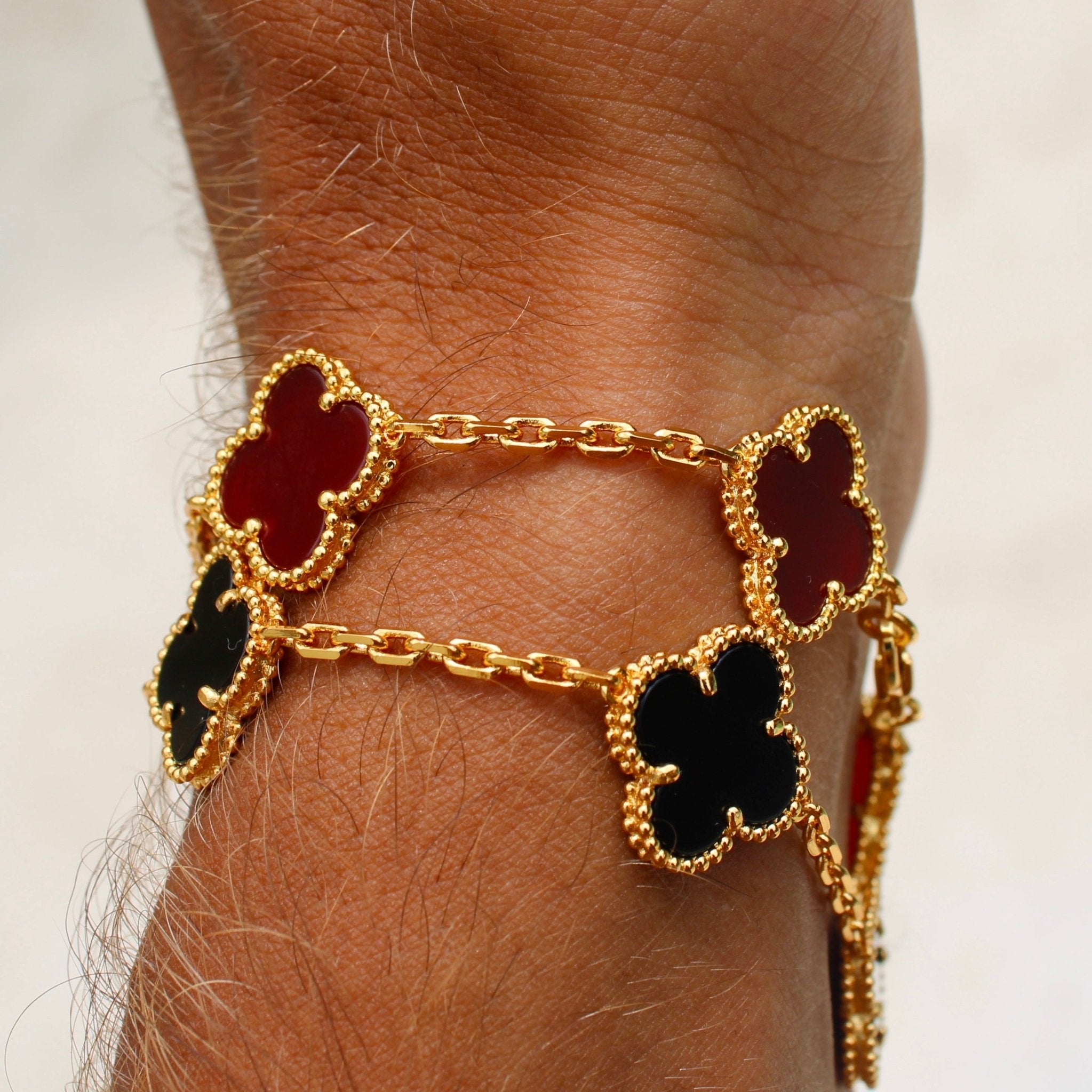 BRACELET TRÈFLE - ROUGE - SAINT LEONE