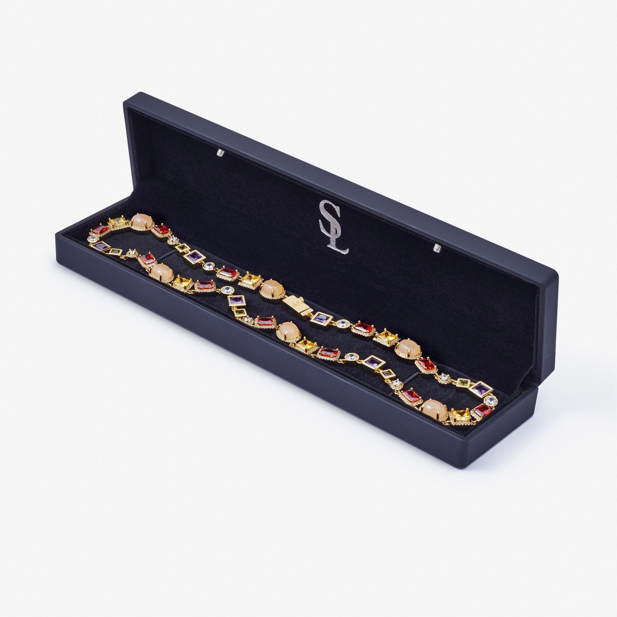 COLLIER DE GEMMES - OR - SAINT LEONE