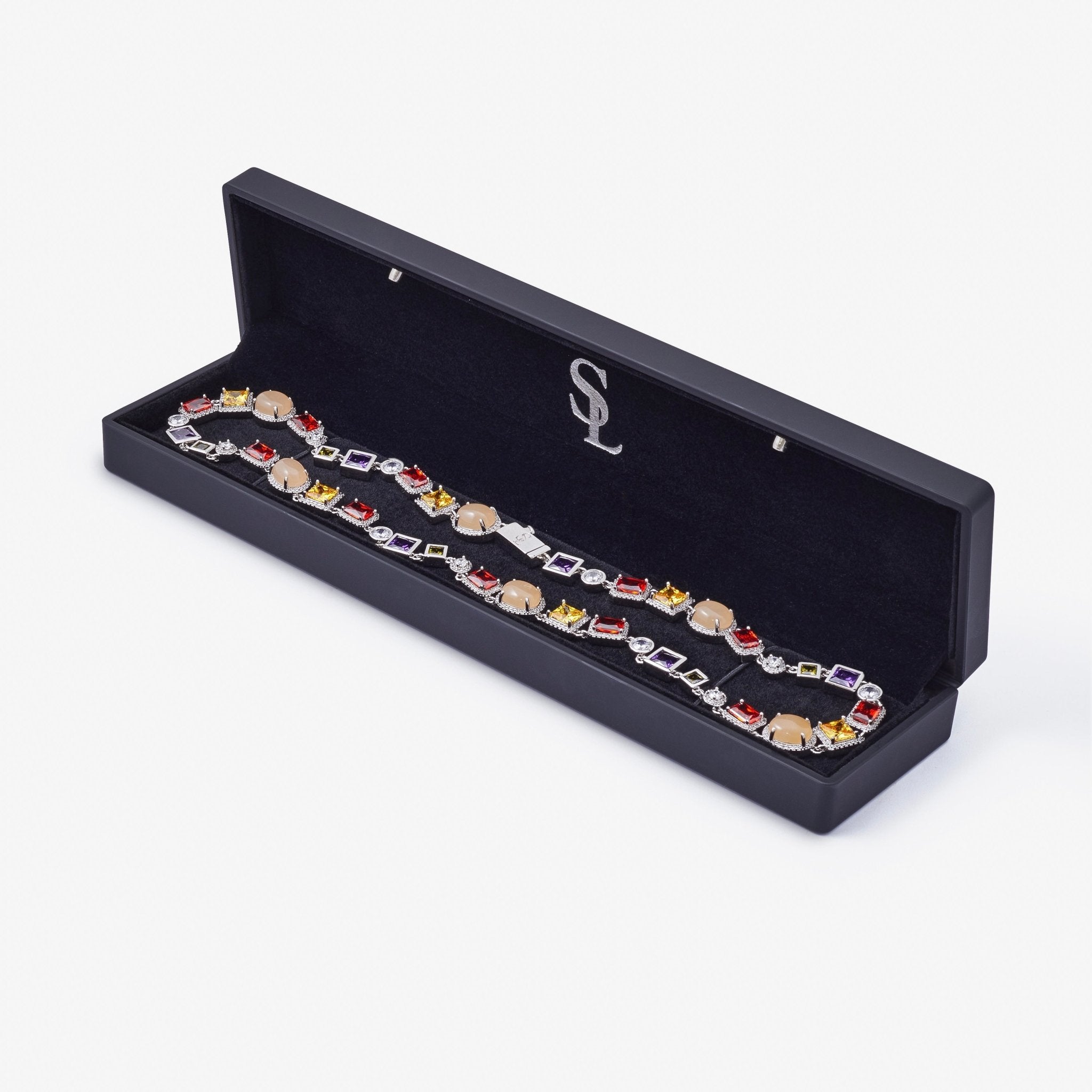 COLLIER DE GEMMES - ARGENT - SAINT LEONE