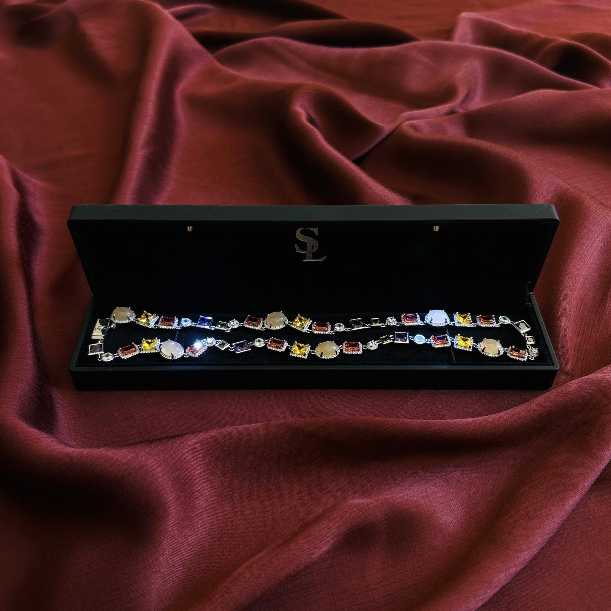 COLLIER DE GEMMES - ARGENT - SAINT LEONE