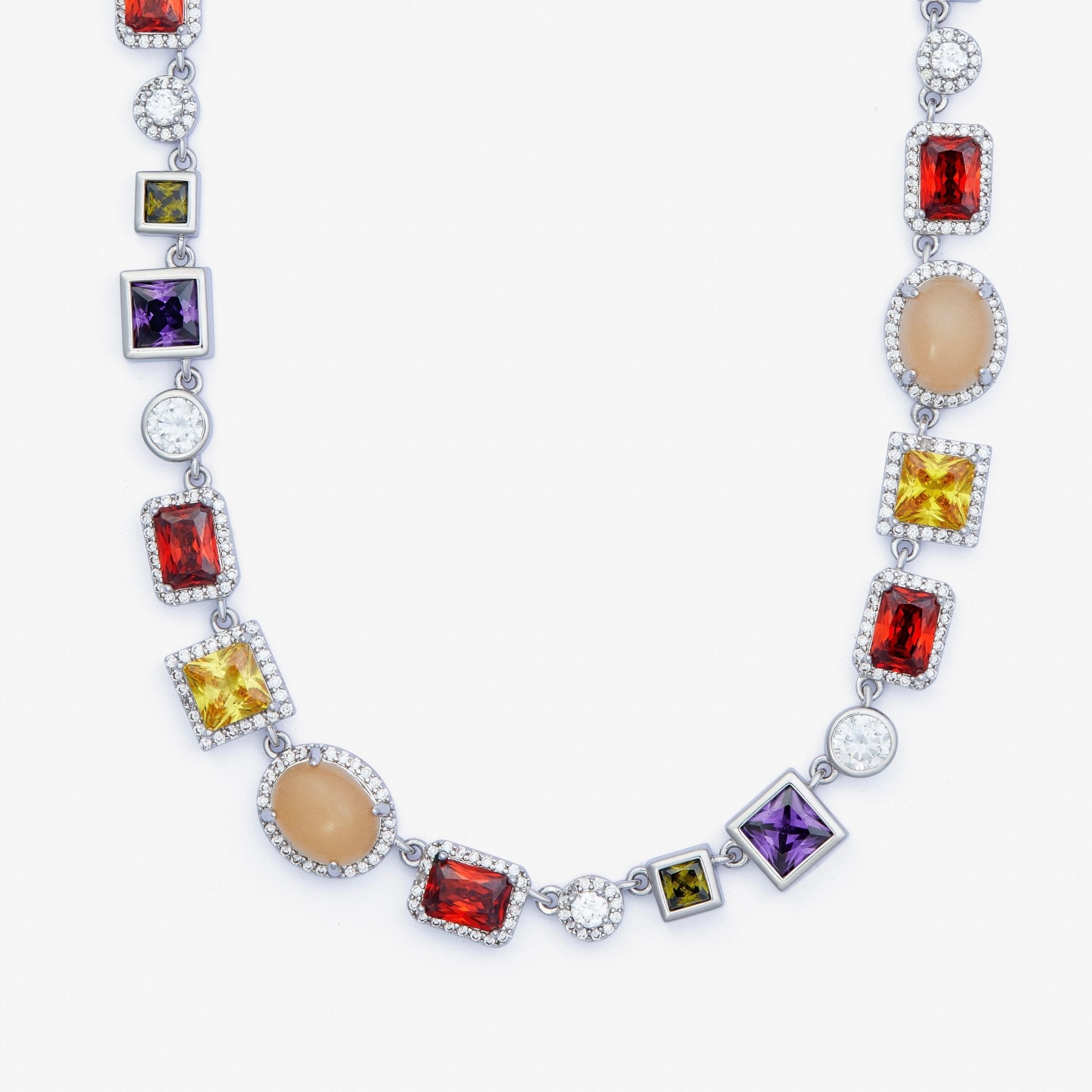 COLLIER DE GEMMES - ARGENT - SAINT LEONE