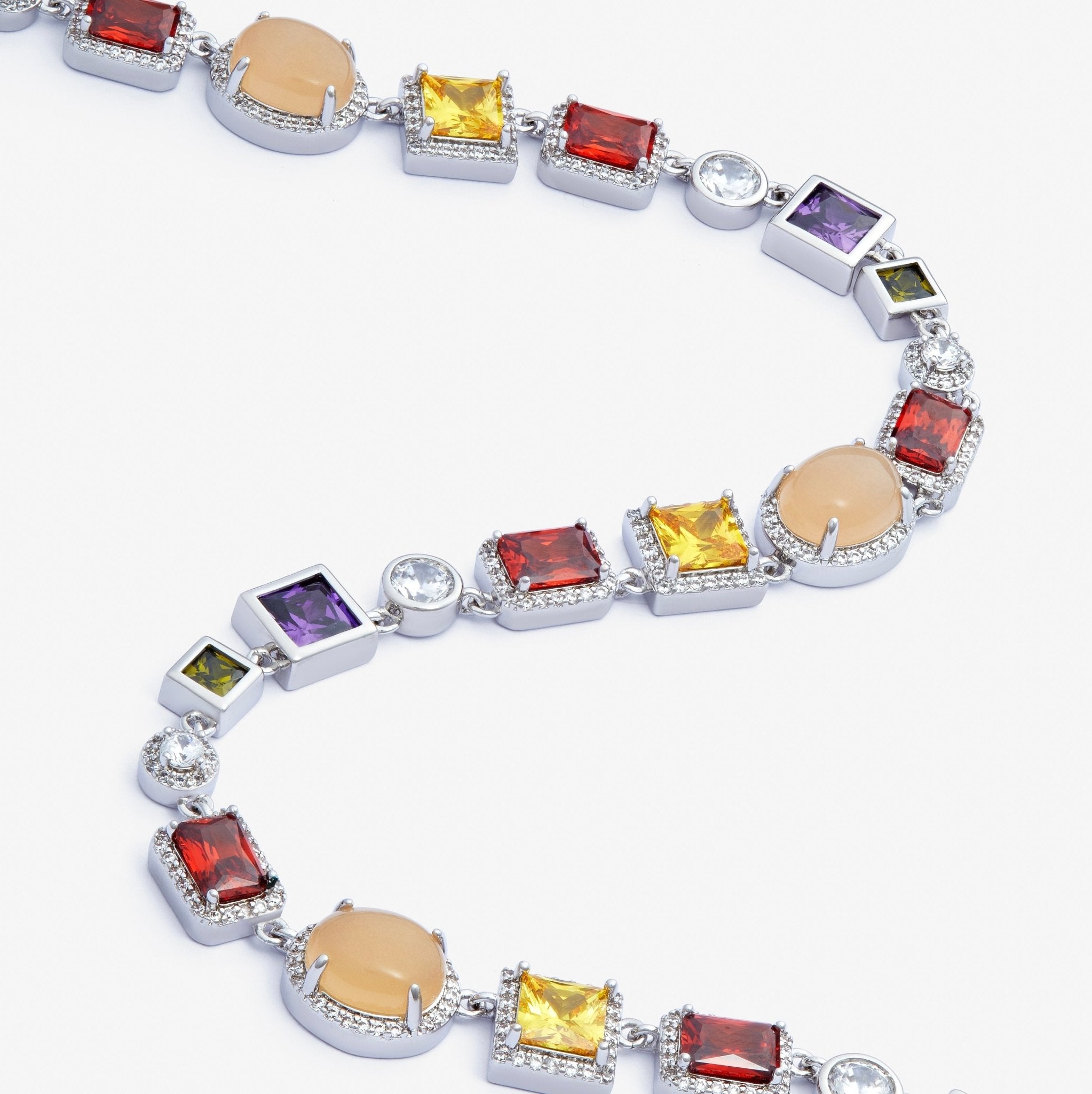 COLLIER DE GEMMES - ARGENT - SAINT LEONE