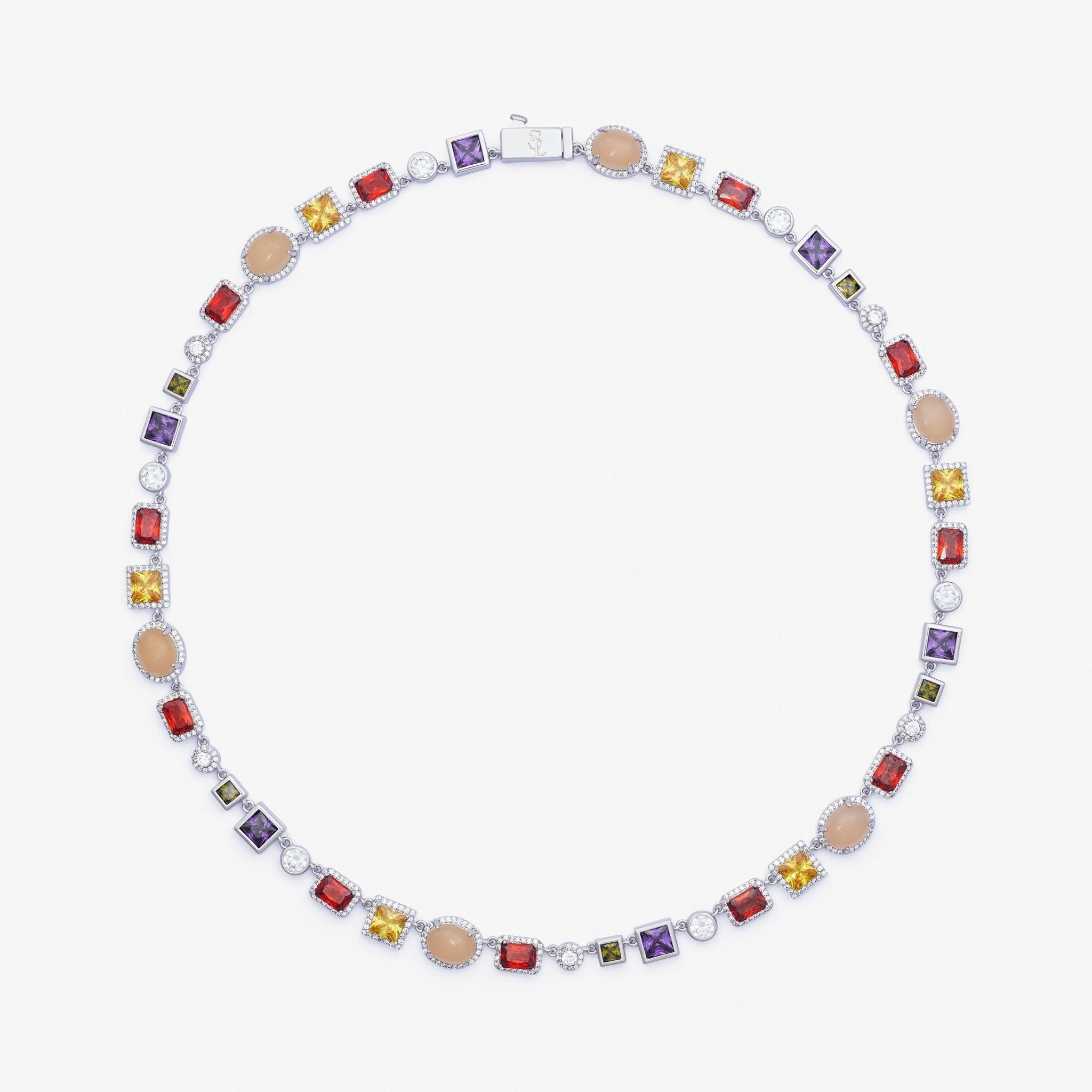 COLLIER DE GEMMES - ARGENT - SAINT LEONE