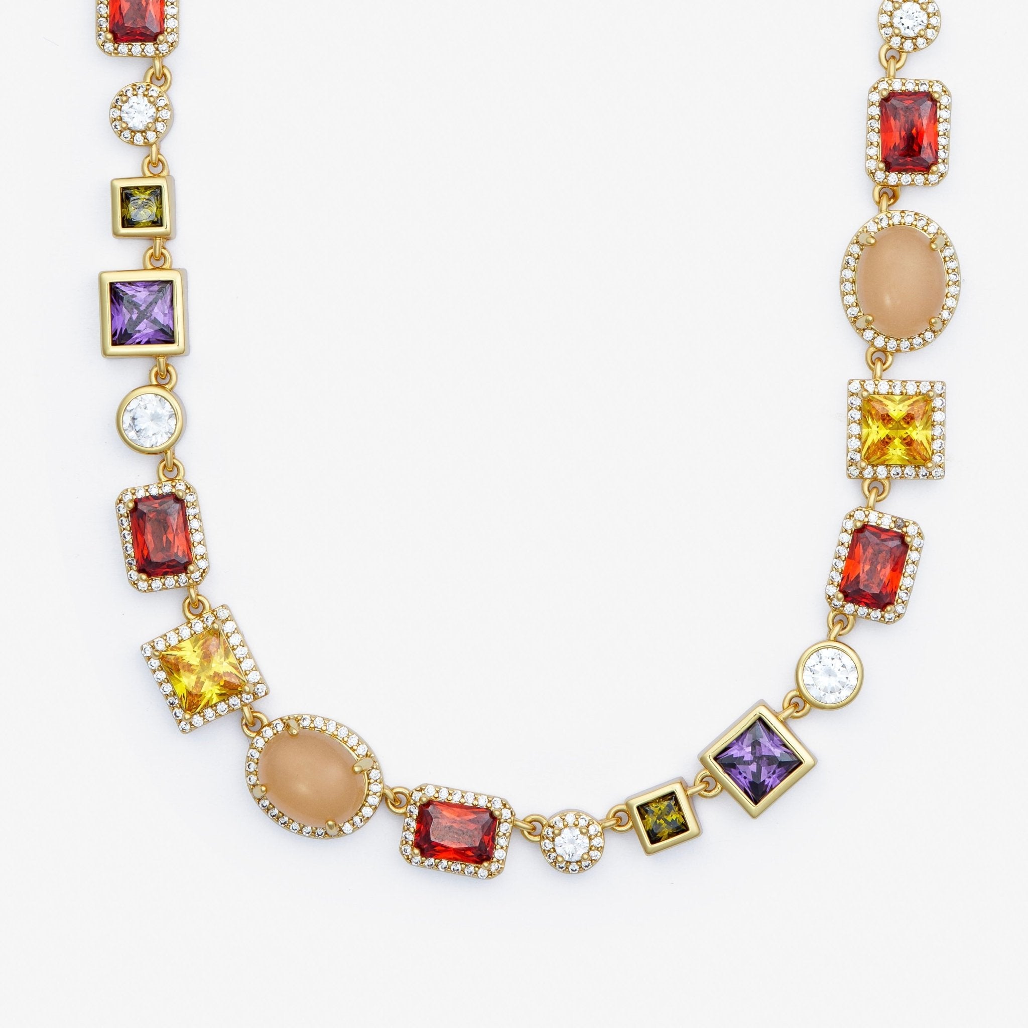 COLLIER DE GEMMES - OR - SAINT LEONE
