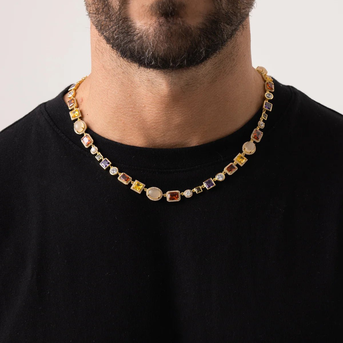 COLLIER DE GEMMES - OR - SAINT LEONE